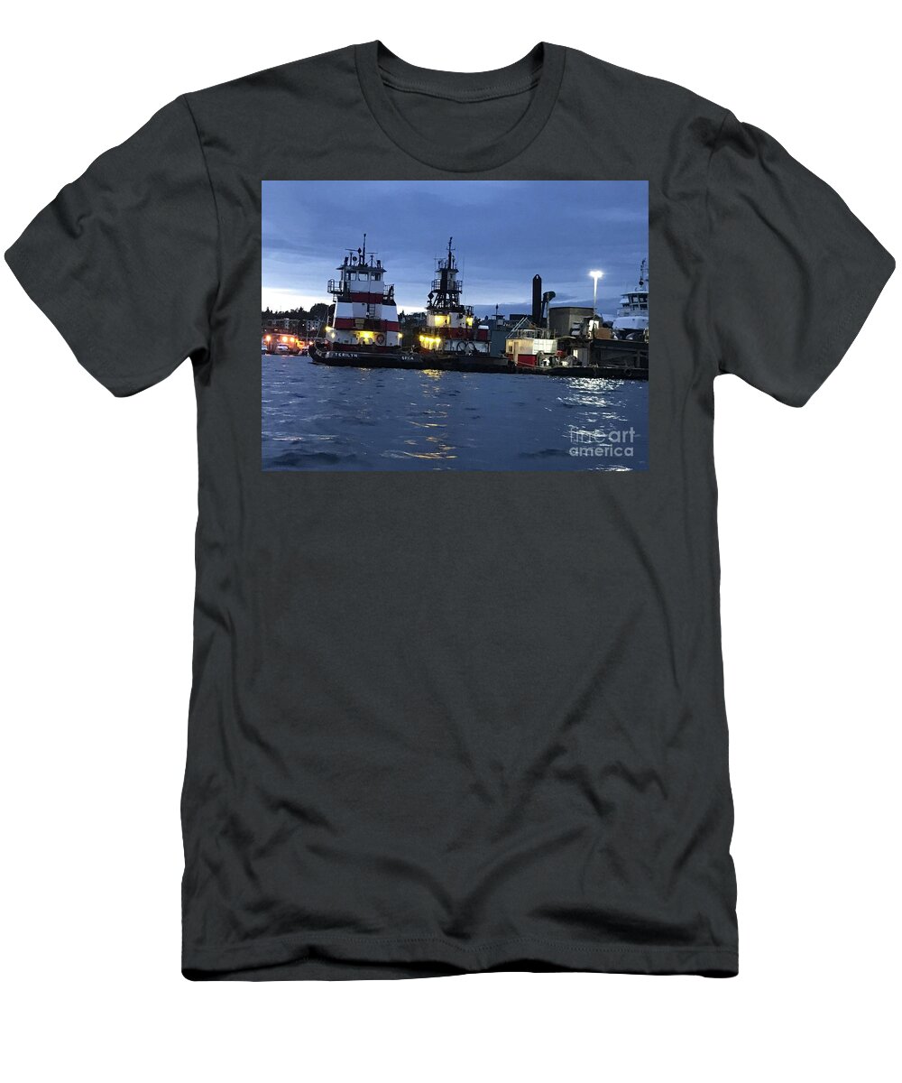 Boys T-Shirt featuring the photograph Tug boats by LeLa Becker