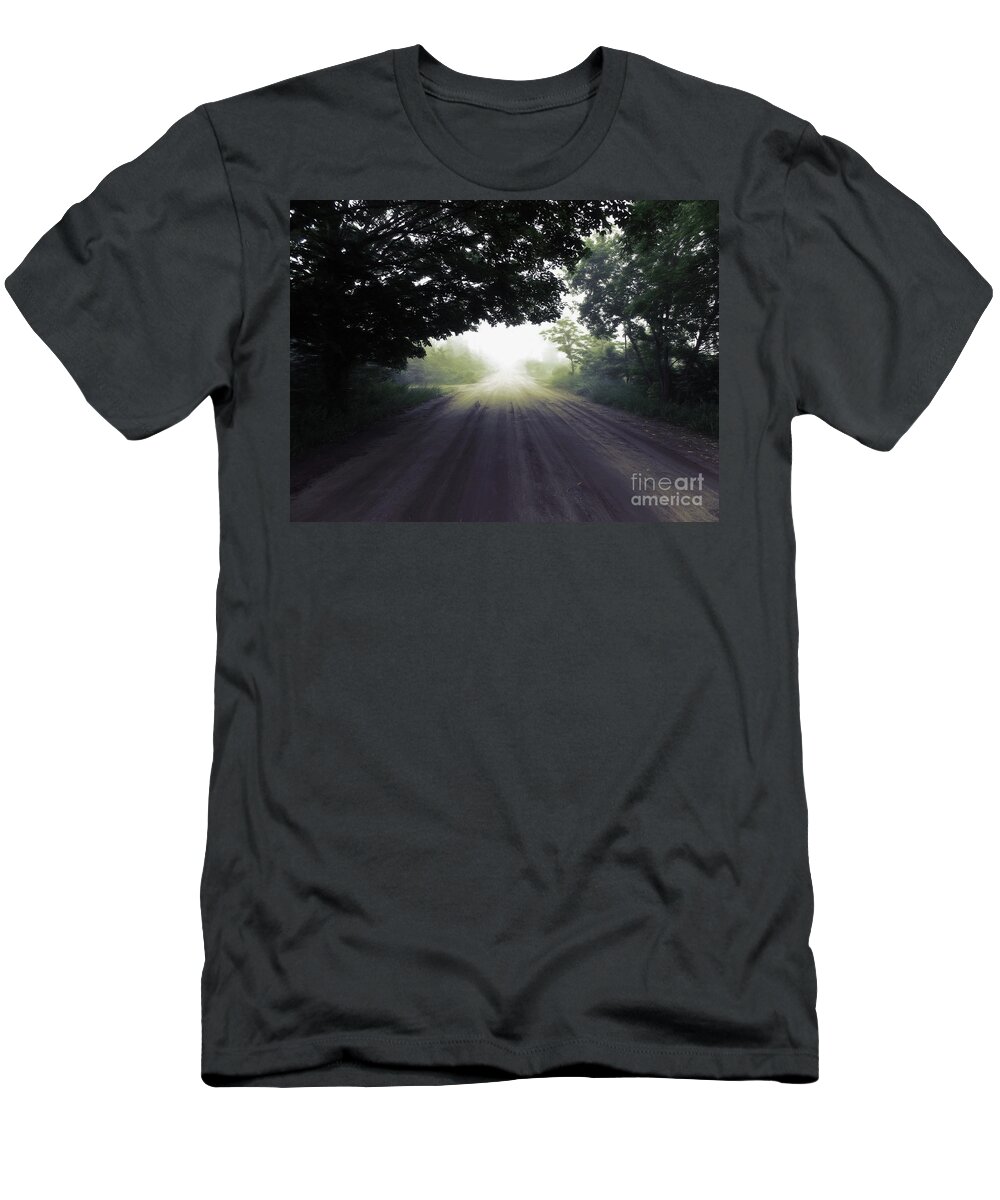 Trees At Dawn T-Shirt featuring the photograph Tunnel Of Trees by AnnMarie Parson-McNamara