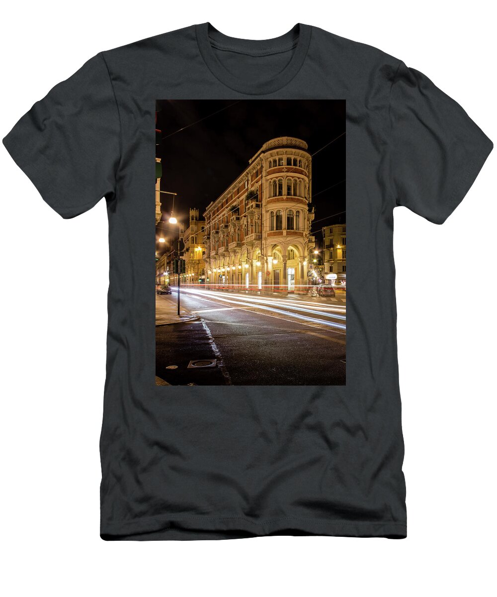 Italy T-Shirt featuring the photograph Turin, Italy at night by Craig A Walker