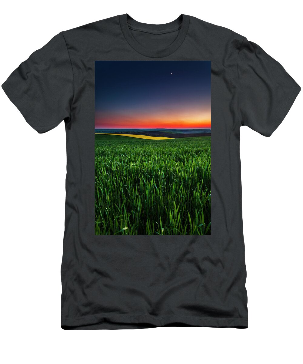 Dusk T-Shirt featuring the photograph Twilight Fields by Evgeni Dinev