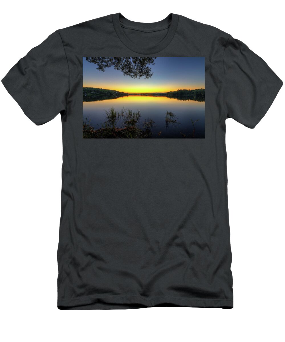 Wassookeag T-Shirt featuring the photograph Wassookeag Twilight a0744 by Greg Hartford