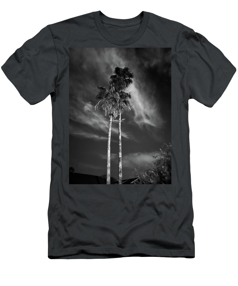 Black And White T-Shirt featuring the photograph Twin Palms at Square One Ranch by Grey Coopre