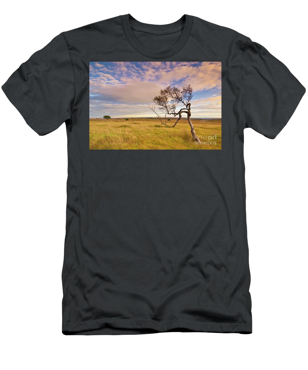 Dusk T-Shirt featuring the photograph Twisted tree, Peak district, England by Neale And Judith Clark