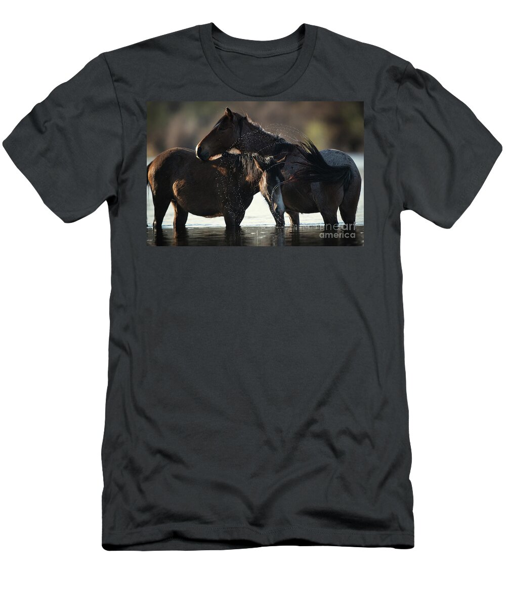 Cute Yearling T-Shirt featuring the photograph Two Cute Horses by Shannon Hastings