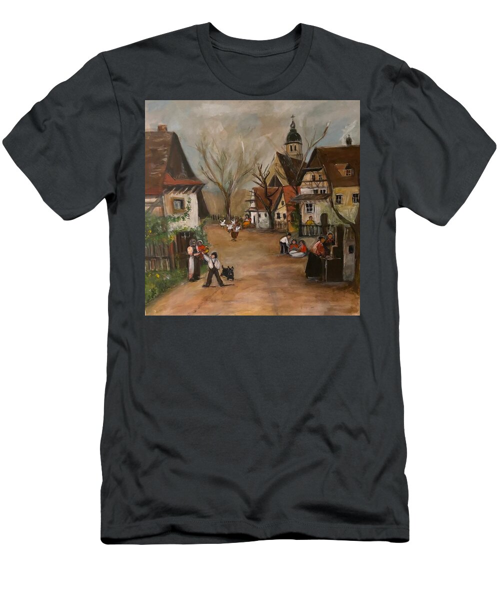 Village T-Shirt featuring the painting Ukrainian Village by Denice Palanuk Wilson