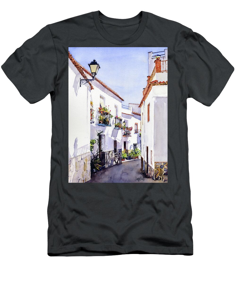 Street T-Shirt featuring the painting Una Calle En Laujar by Margaret Merry