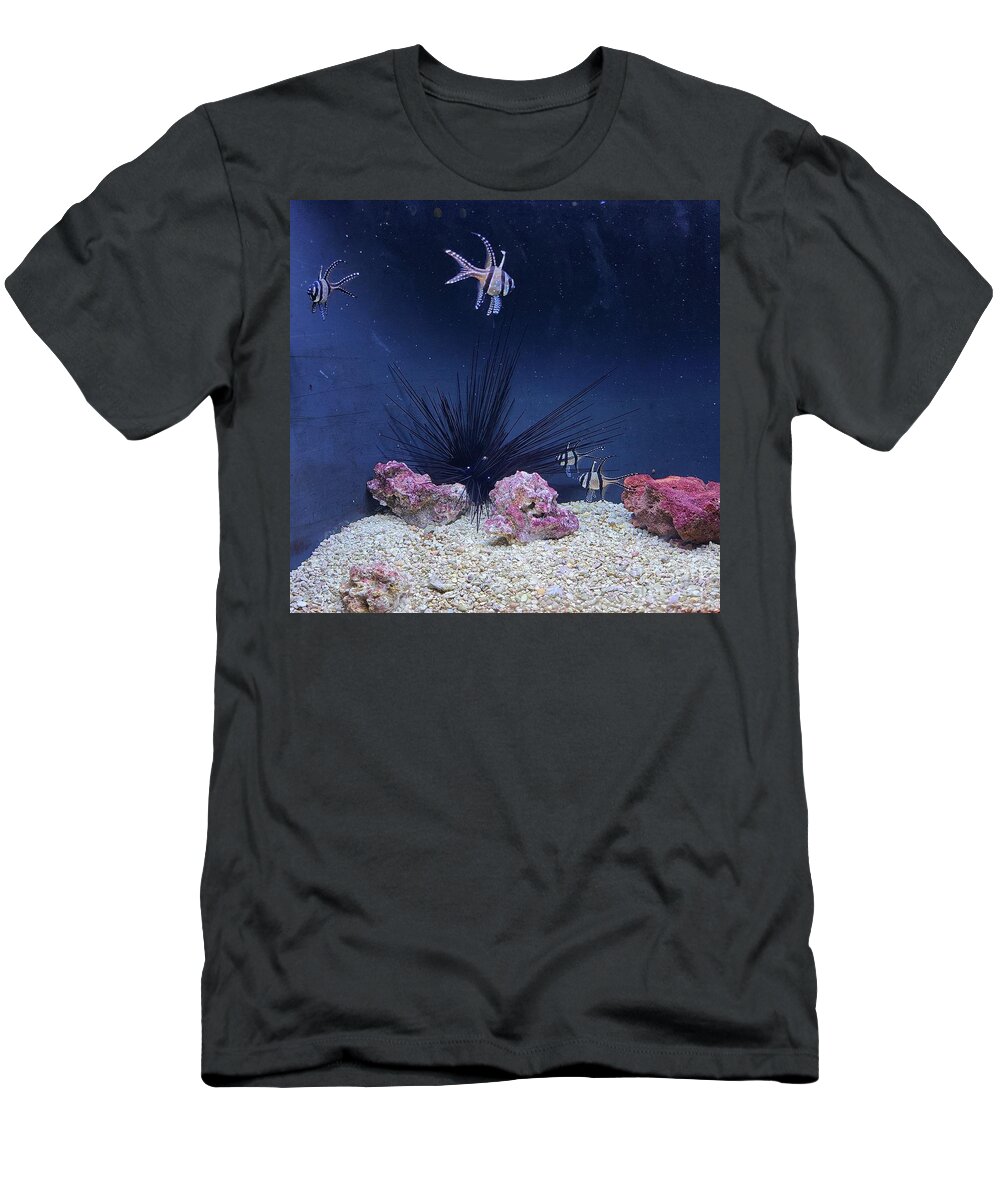 Aquarium T-Shirt featuring the painting Underwater koosh by Elena Pratt