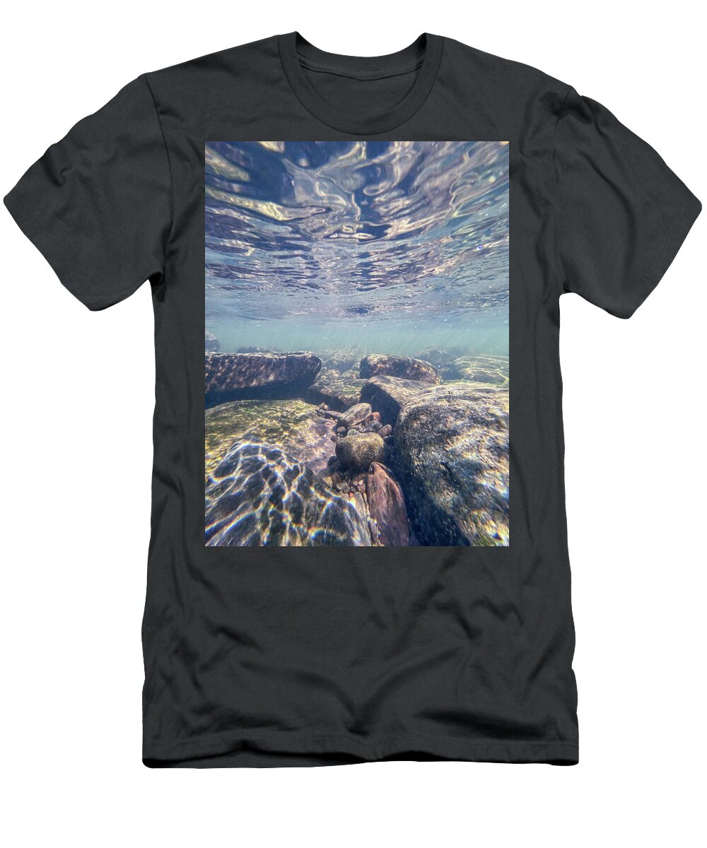 Underwater T-Shirt featuring the photograph Underwater Scene - Upper Delaware River 5 by Amelia Pearn