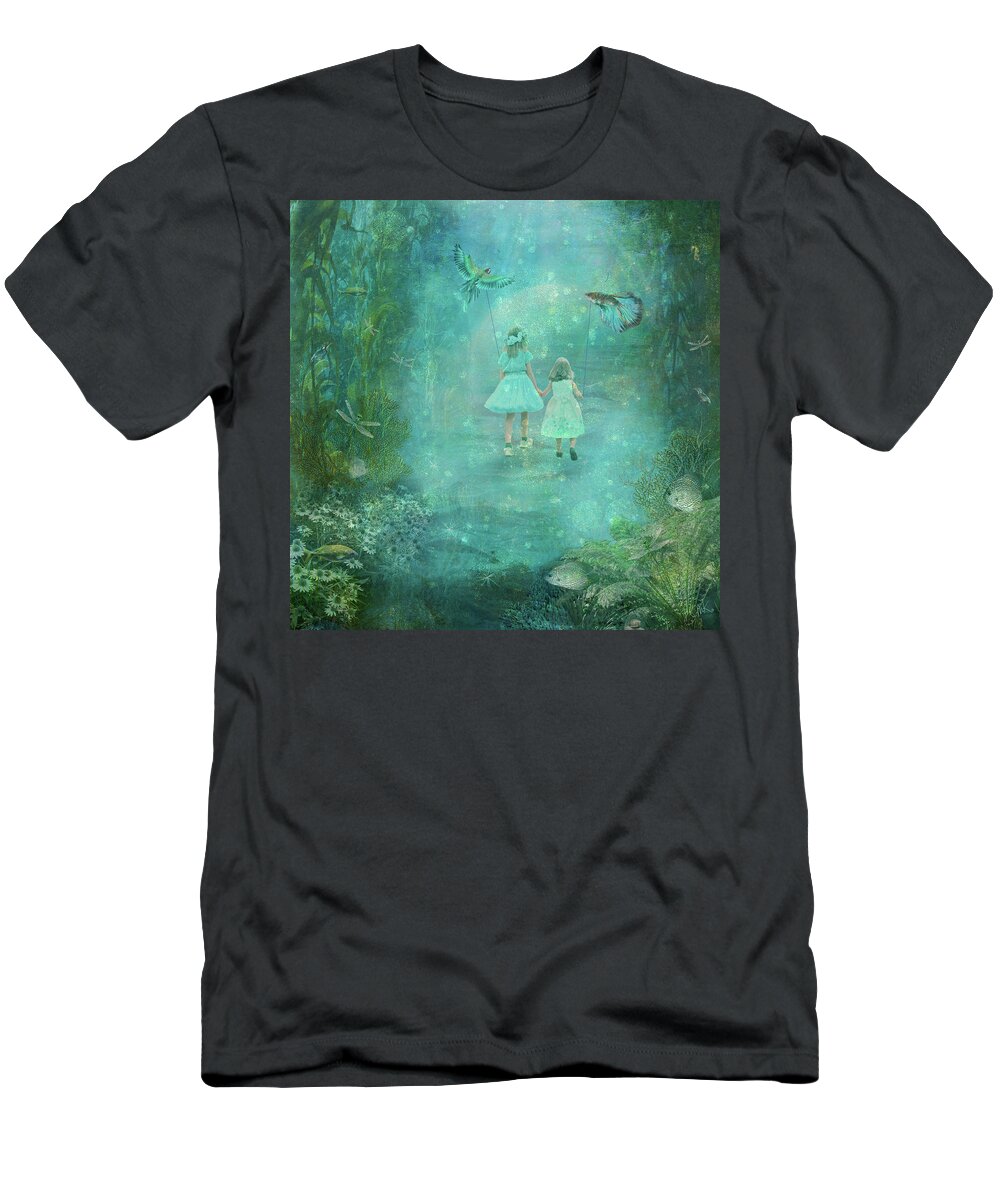 Girls T-Shirt featuring the digital art Underwater the Sea by Barbara Mierau-Klein