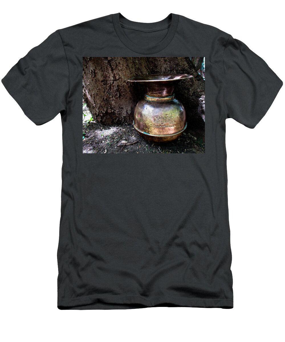 Spittoon T-Shirt featuring the photograph Union Pacific RR Spittoon by W Craig Photography