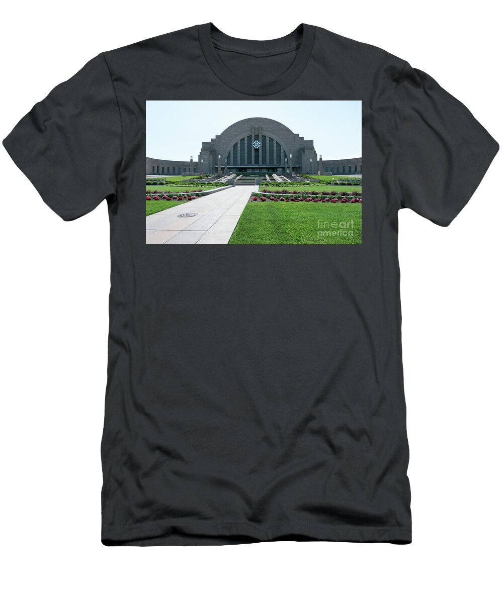 Union Terminal T-Shirt featuring the photograph Union Terminal and Gardens by Bentley Davis