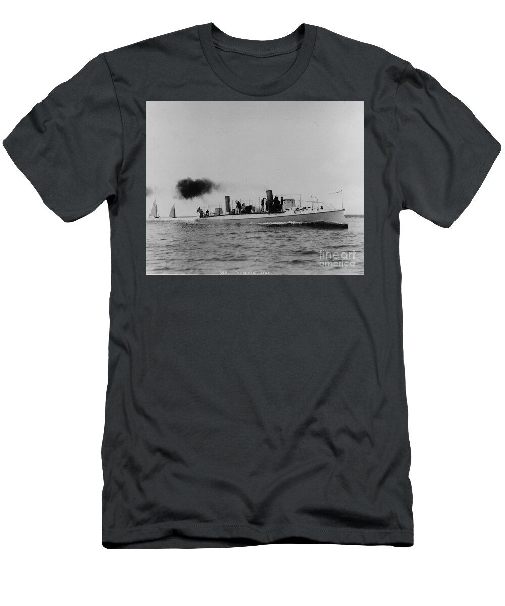 Newest T-Shirt featuring the photograph United States Torpedo-Boat f5 by Historic Illustrations