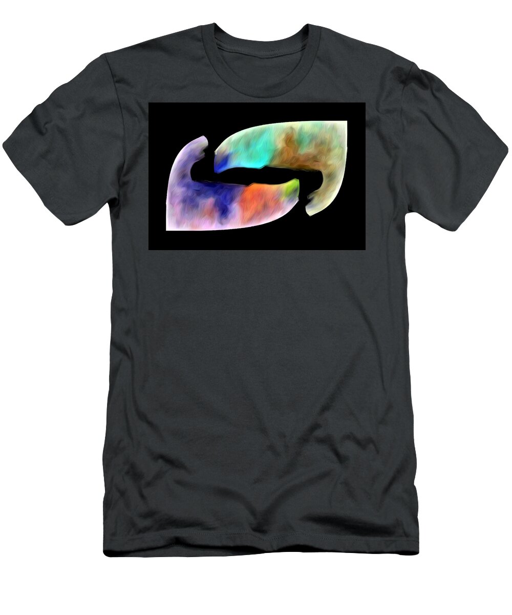 Abstract T-Shirt featuring the digital art Uniting Together Abstract by Ronald Mills