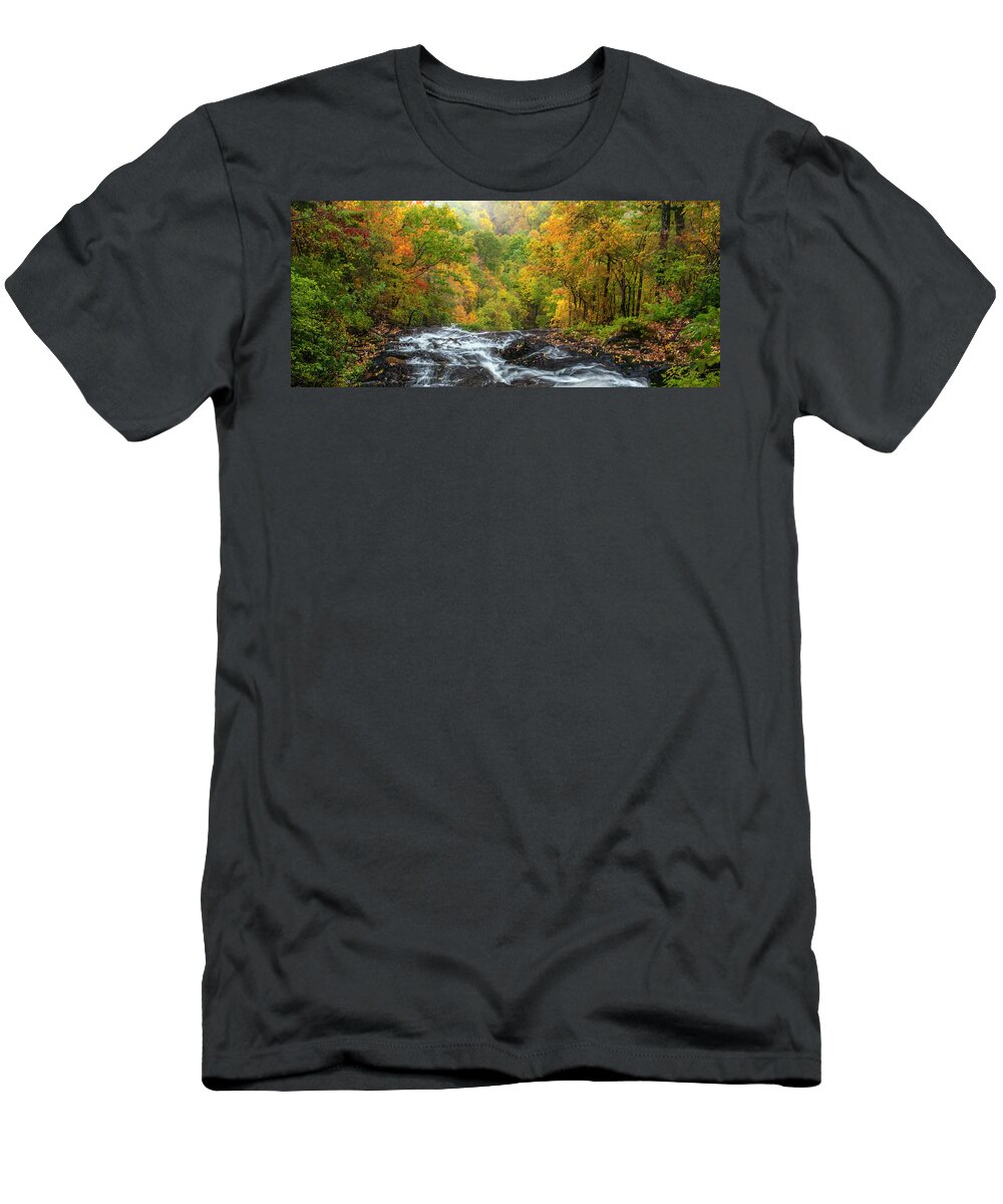 Falls T-Shirt featuring the photograph Upper Amicalola Falls in Autumn by Ginger Stein
