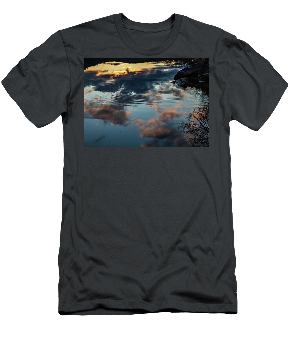 Catskills T-Shirt featuring the photograph Upper Delaware River at Sunset by Amelia Pearn