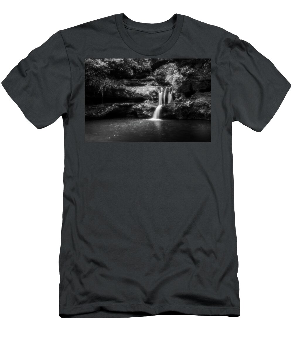Upper Falls Ohio T-Shirt featuring the photograph Upper Falls Waterfall Ohio/Hocking Hills by Dan Sproul