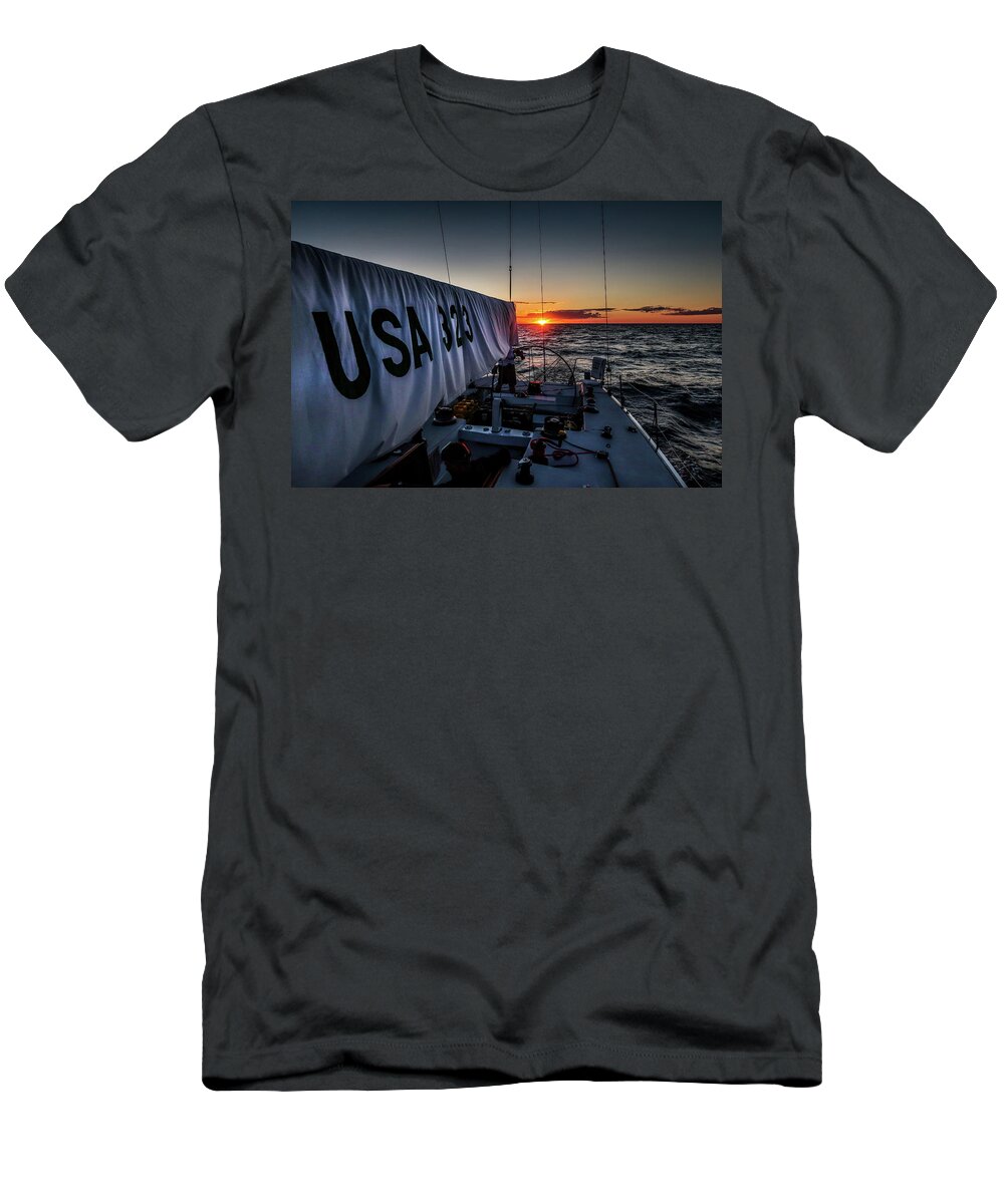 Ohana T-Shirt featuring the photograph USA 323 Sunset in Lake Huron IMG_1529 by Michael Thomas