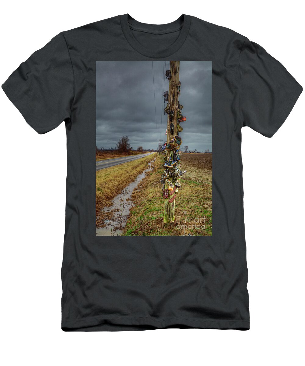 Travel T-Shirt featuring the photograph Used Shoe Pole by Larry Braun