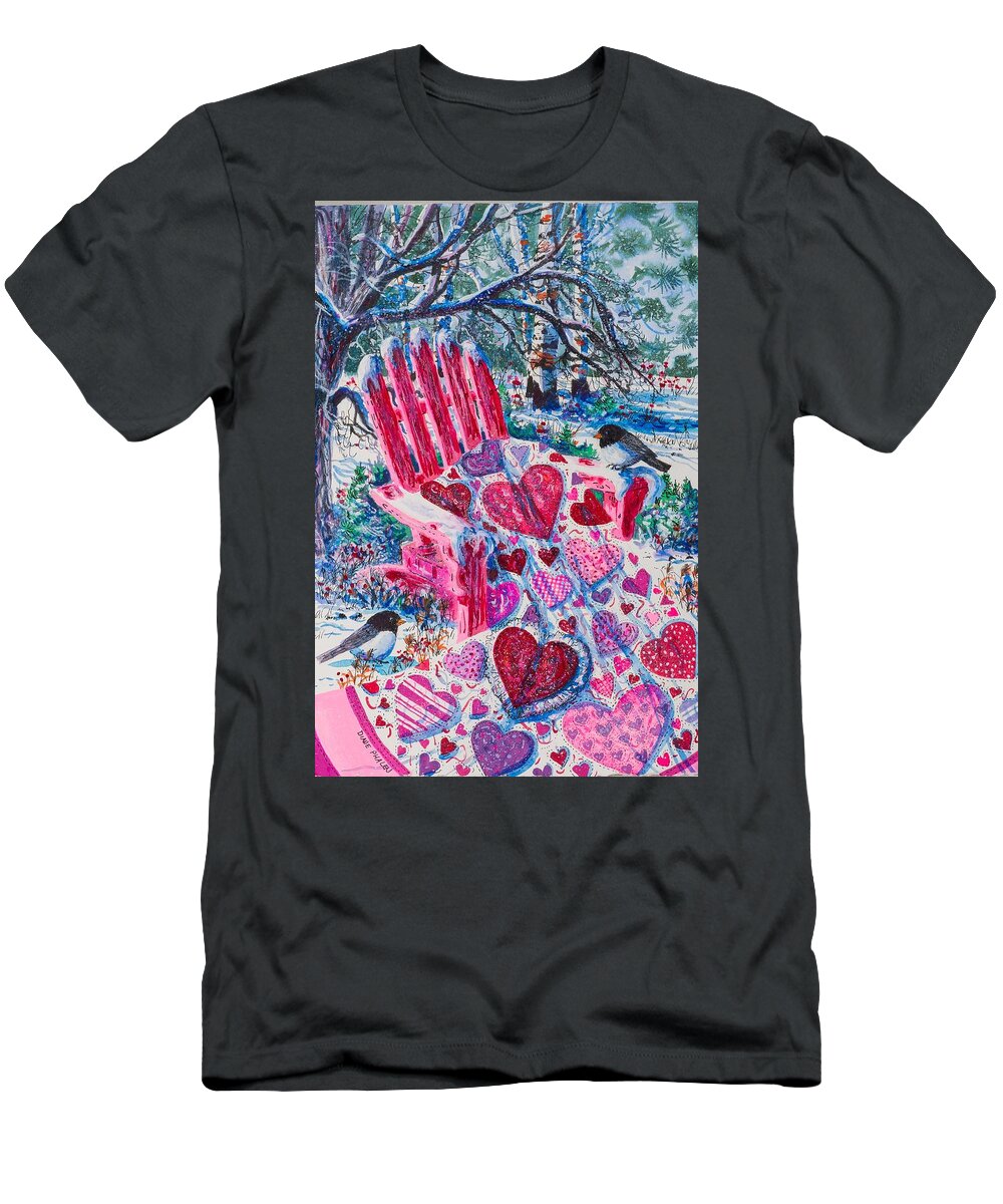Valentine T-Shirt featuring the painting Valentine Hearts by Diane Phalen