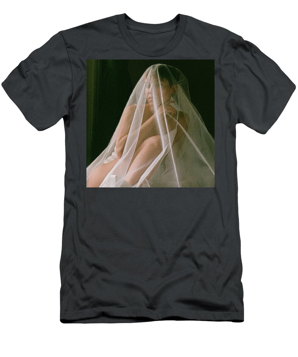 Woman T-Shirt featuring the painting Veiled Woman 2 by Tony Rubino