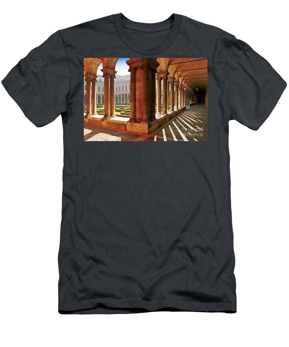 Church T-Shirt featuring the photograph S.Giorgio Maggiore - Internal Cloister Venezia -  Italy by Paolo Signorini