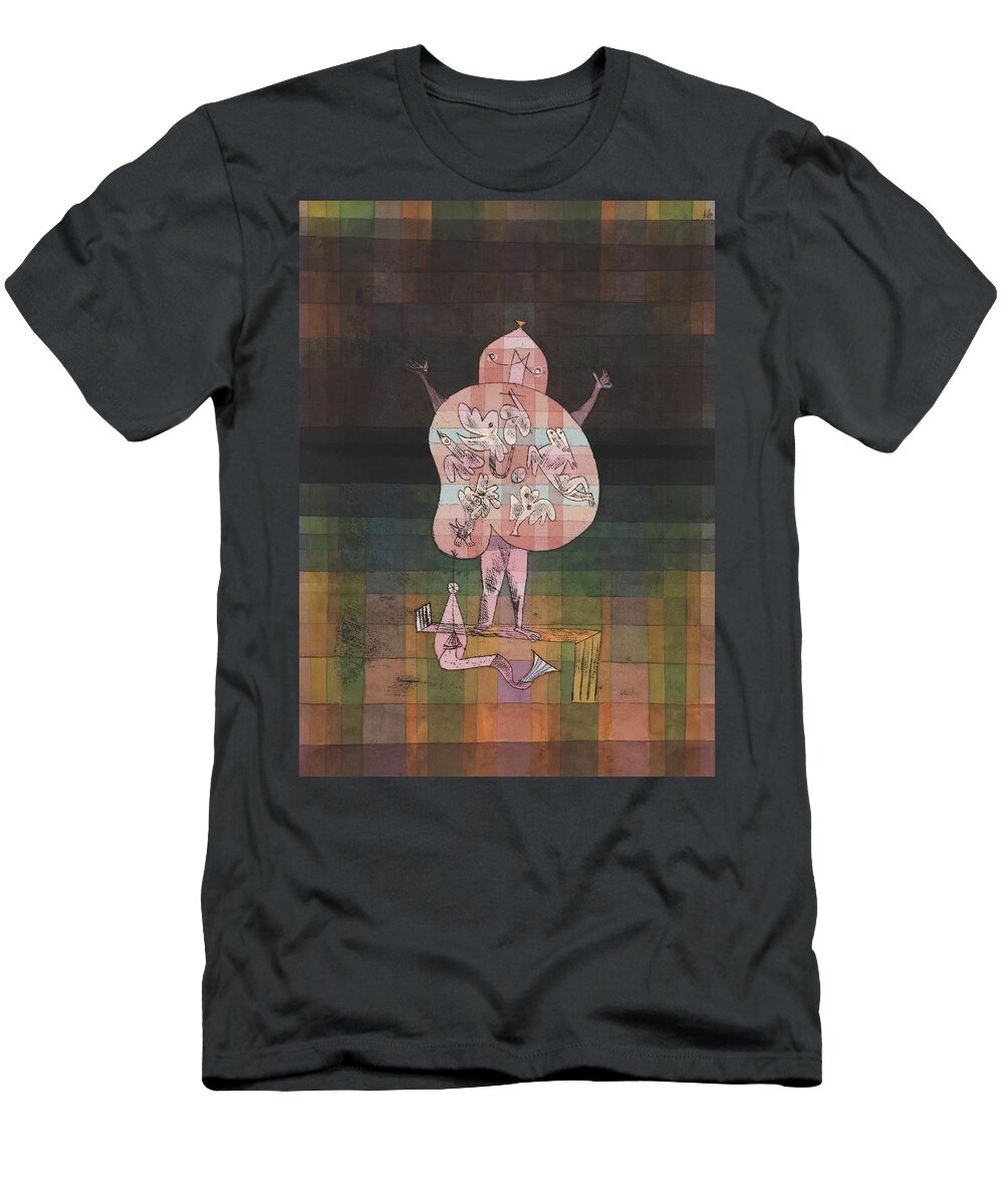 Paul Klee T-Shirt featuring the painting Ventriloquist and Crier in the Moor by Paul Klee by Mango Art