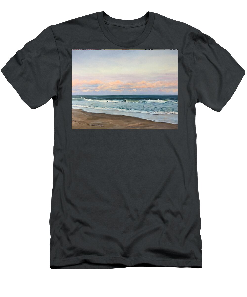Atlantic Ocean T-Shirt featuring the painting Vero Beach Sunset by Judy Rixom
