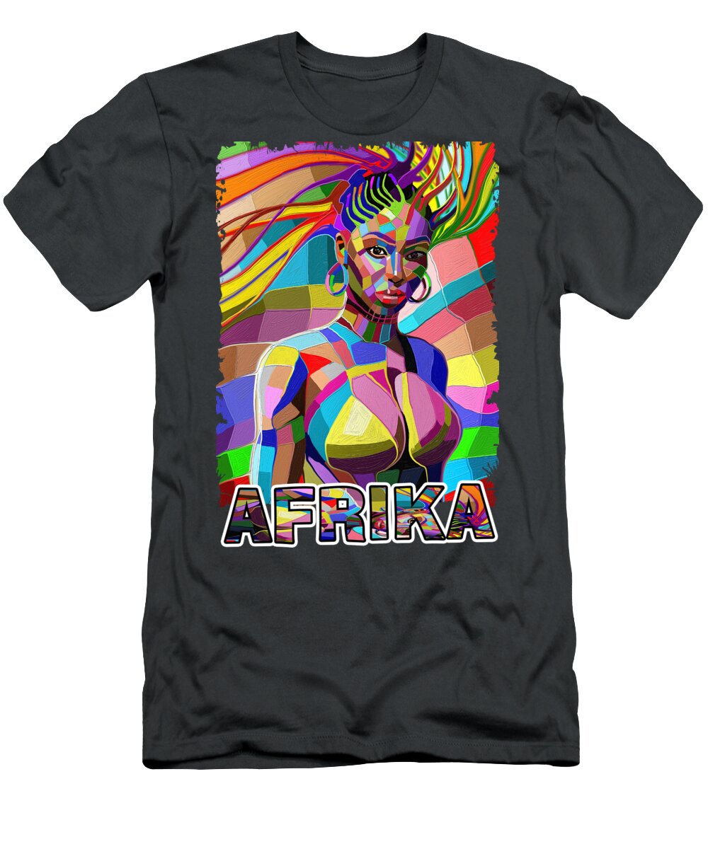 Sexy T-Shirt featuring the painting Vibrant Beauty by Anthony Mwangi
