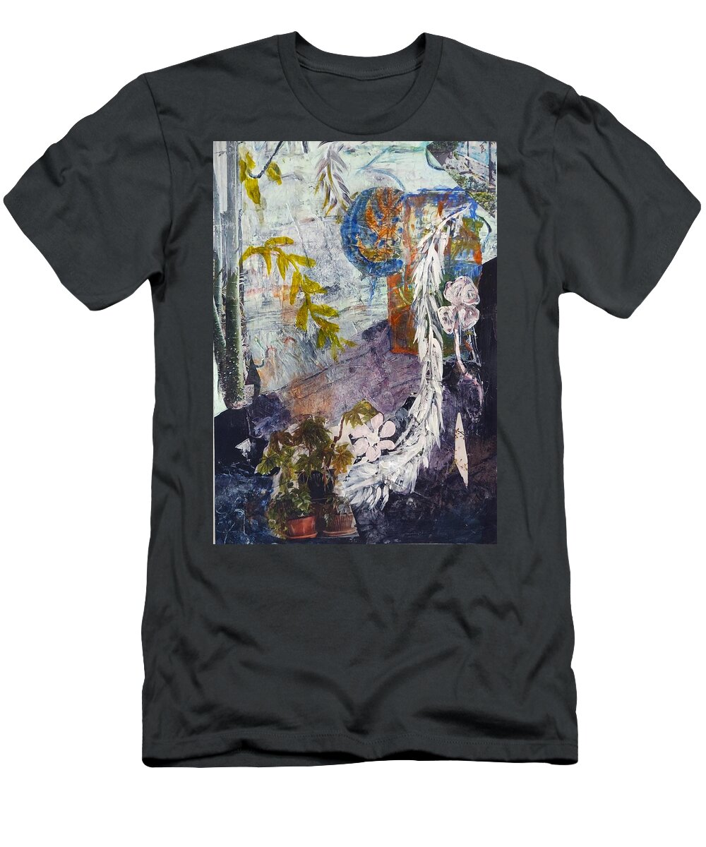 Garden T-Shirt featuring the mixed media Vines by Suzanne Berthier