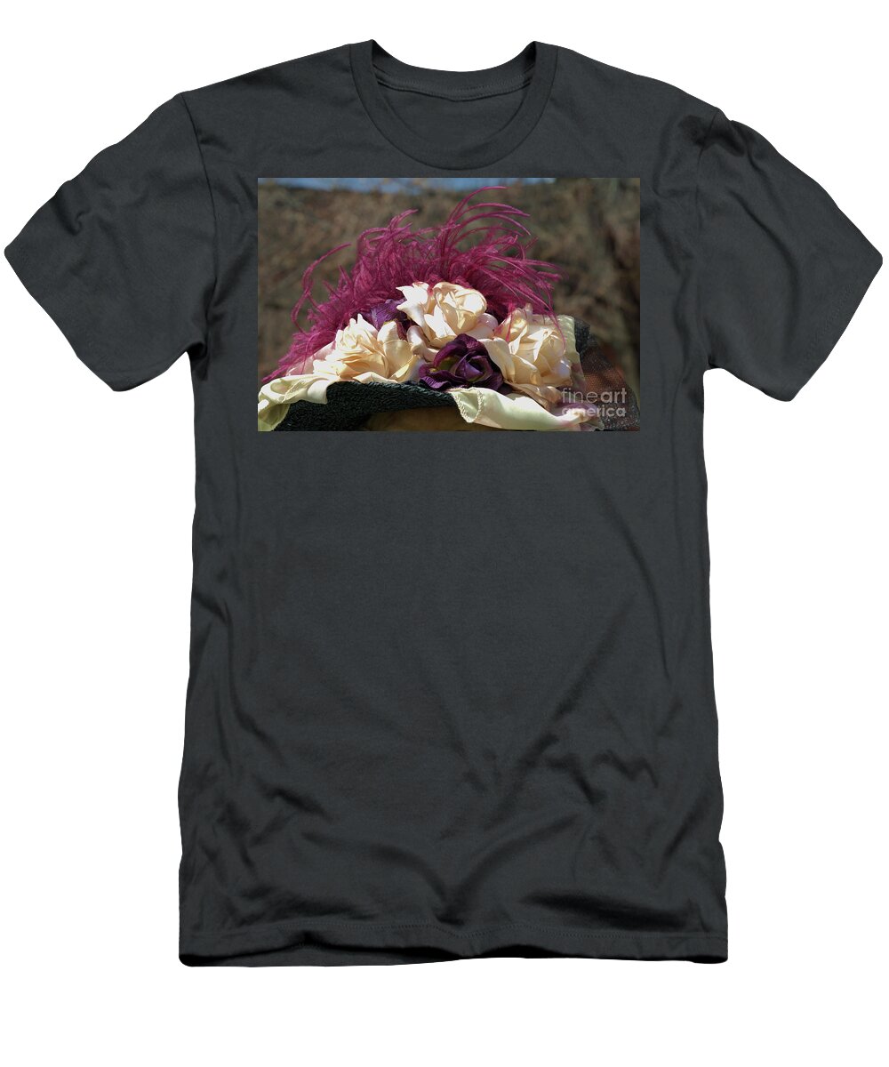 Hat T-Shirt featuring the photograph Vintage Hat With Fabric Roses by Kae Cheatham