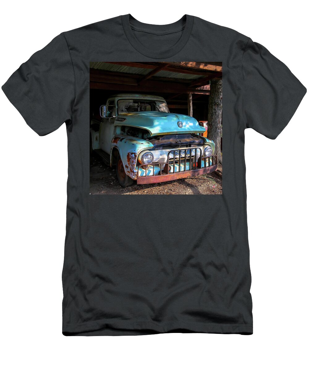 Vintage T-Shirt featuring the photograph Vintage Truck in Shadows by Pam Rendall