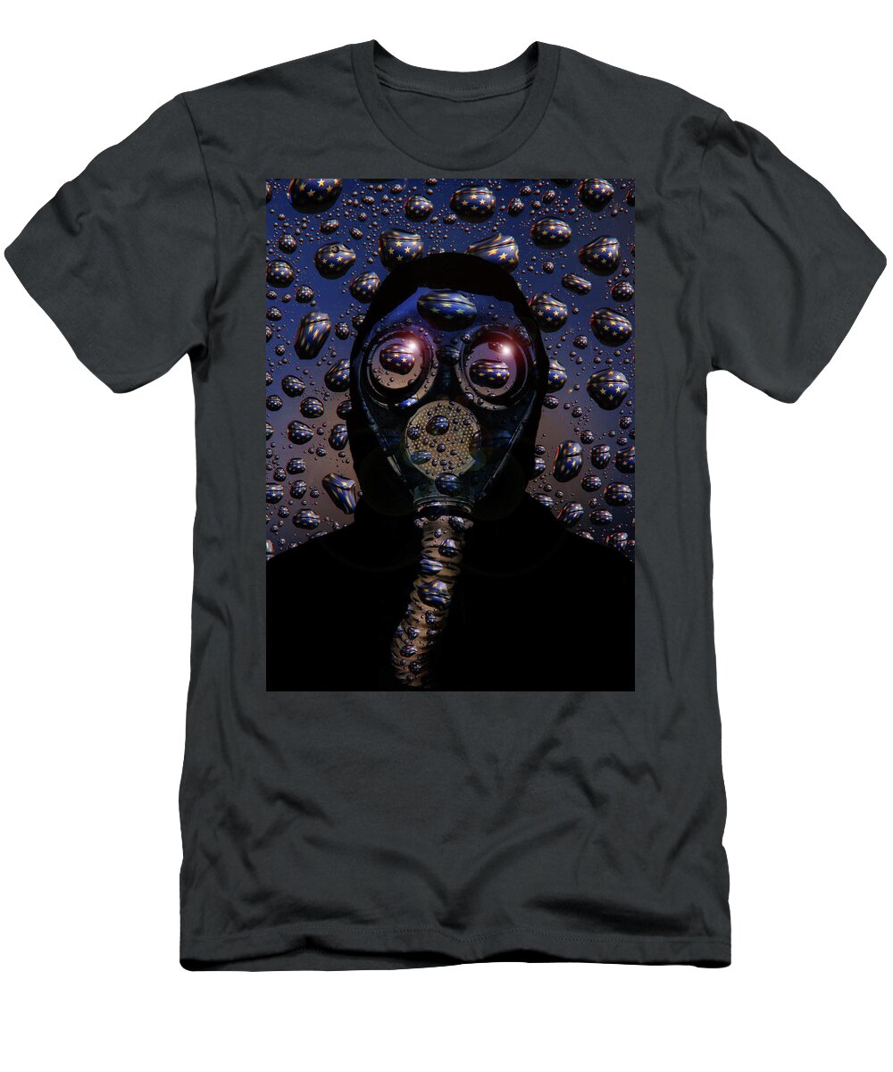 Mask T-Shirt featuring the digital art Viral America by Jim Painter