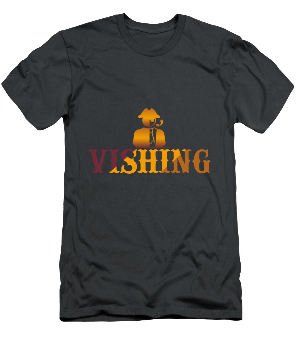 Phishing T-Shirt featuring the painting Vishing 701 aa by Celestial Images