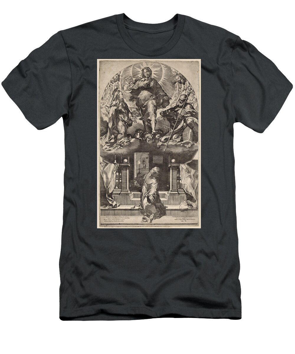 Federico Barocci T-Shirt featuring the drawing Vision of Saint Francis by Federico Barocci