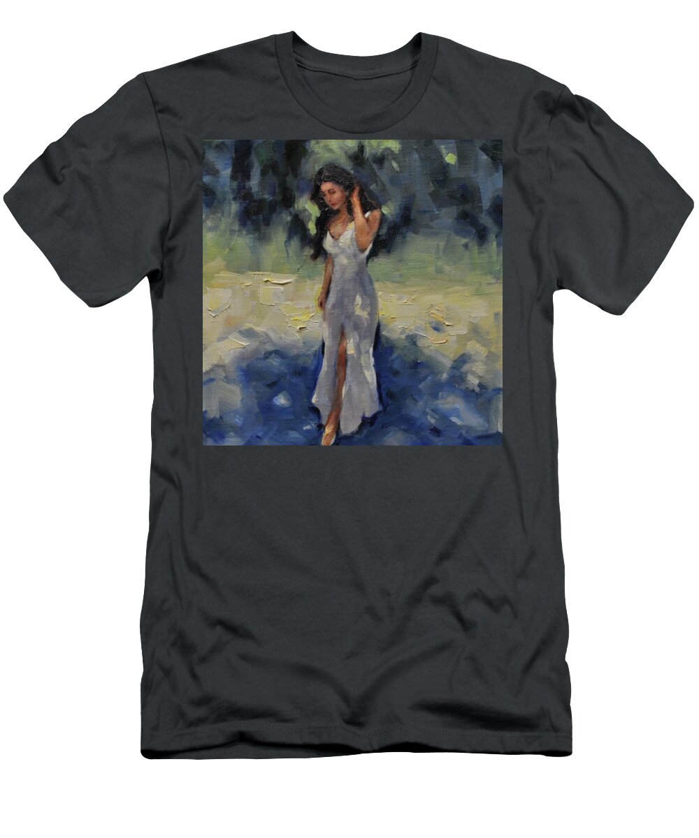 Women T-Shirt featuring the painting Visions of Sapphires by Ashlee Trcka
