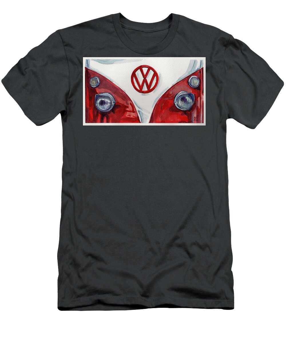 Car T-Shirt featuring the painting Volkswagen by George Cret