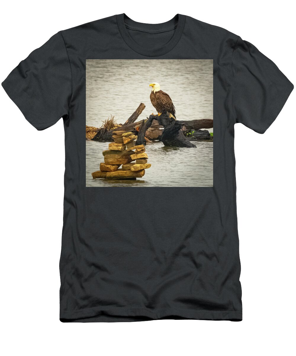 Eagle T-Shirt featuring the photograph Waiting by Al Griffin