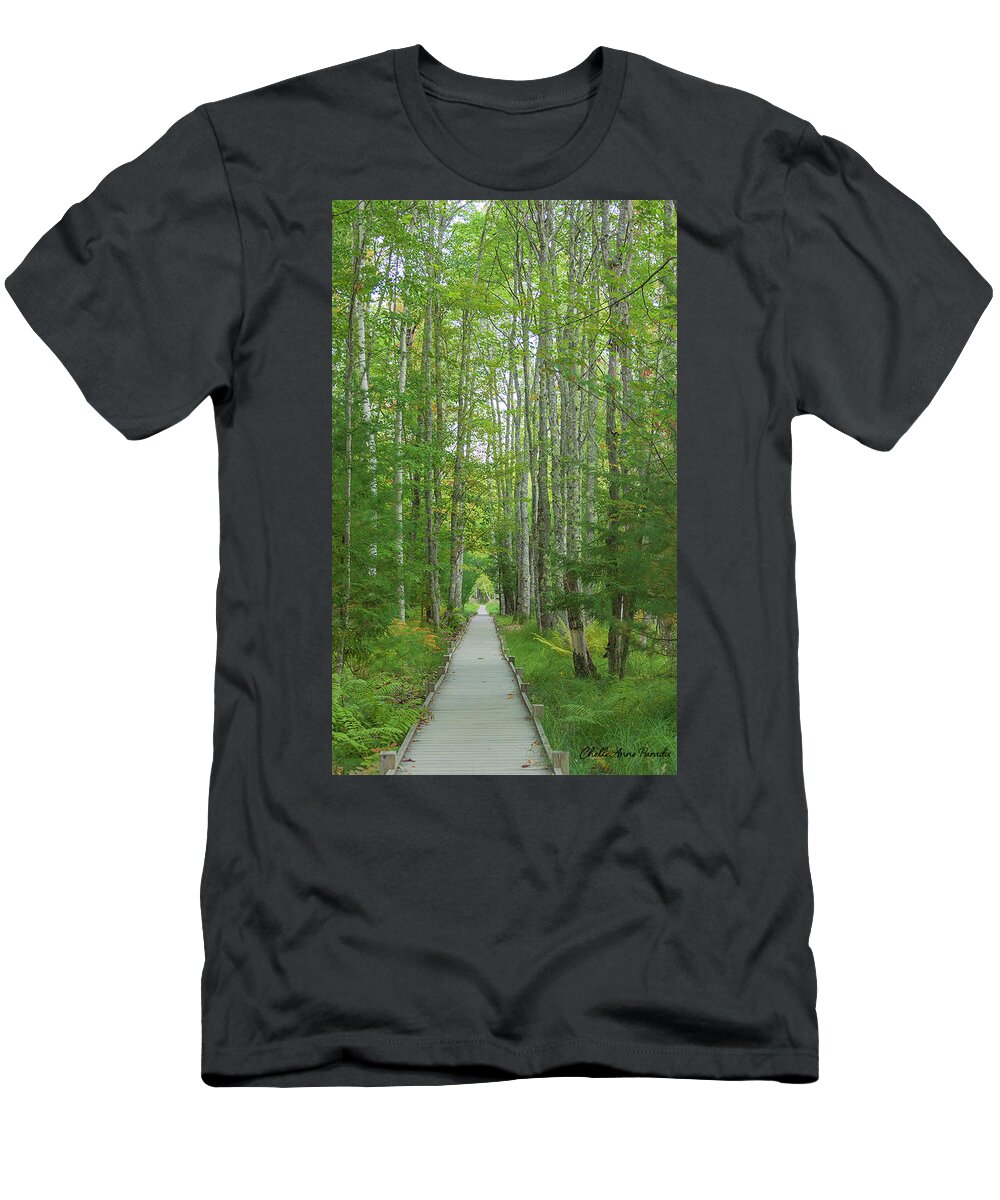 Trees T-Shirt featuring the photograph Walk In Silence by ChelleAnne Paradis