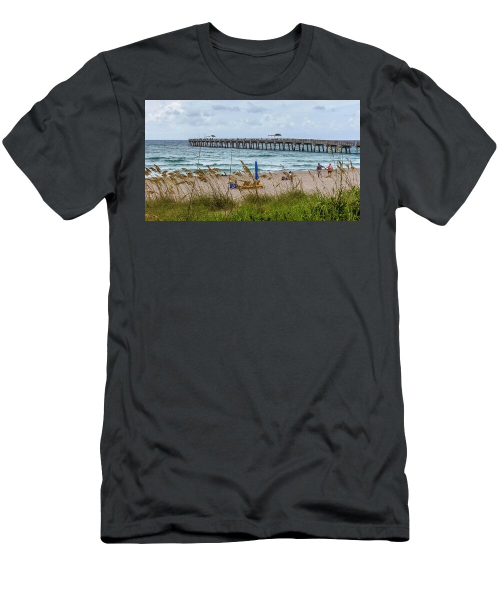 Beach T-Shirt featuring the photograph Walk on the Beach by Karen Sirnick