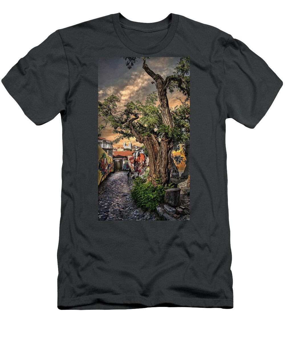 Lisbon T-Shirt featuring the photograph Walking in history's footsteps by Micah Offman