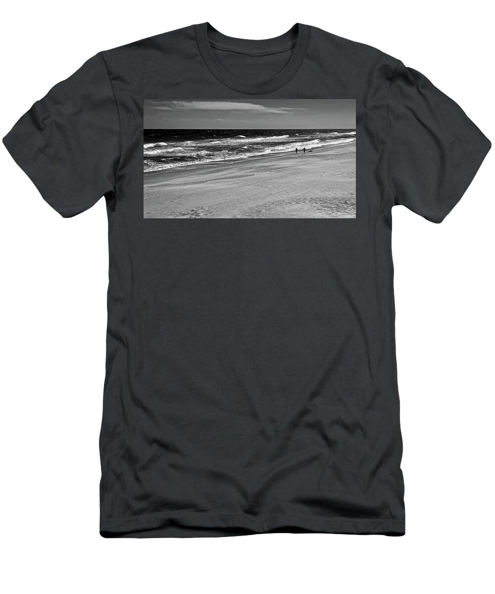 Walk T-Shirt featuring the photograph Walking the Beach by George Taylor