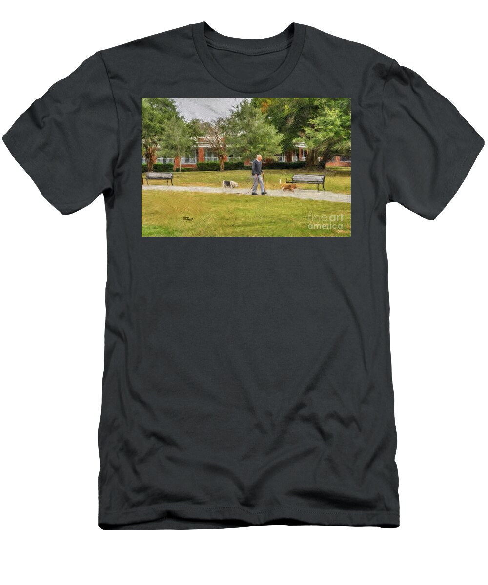 Paintings T-Shirt featuring the mixed media Walking With Friends by DB Hayes