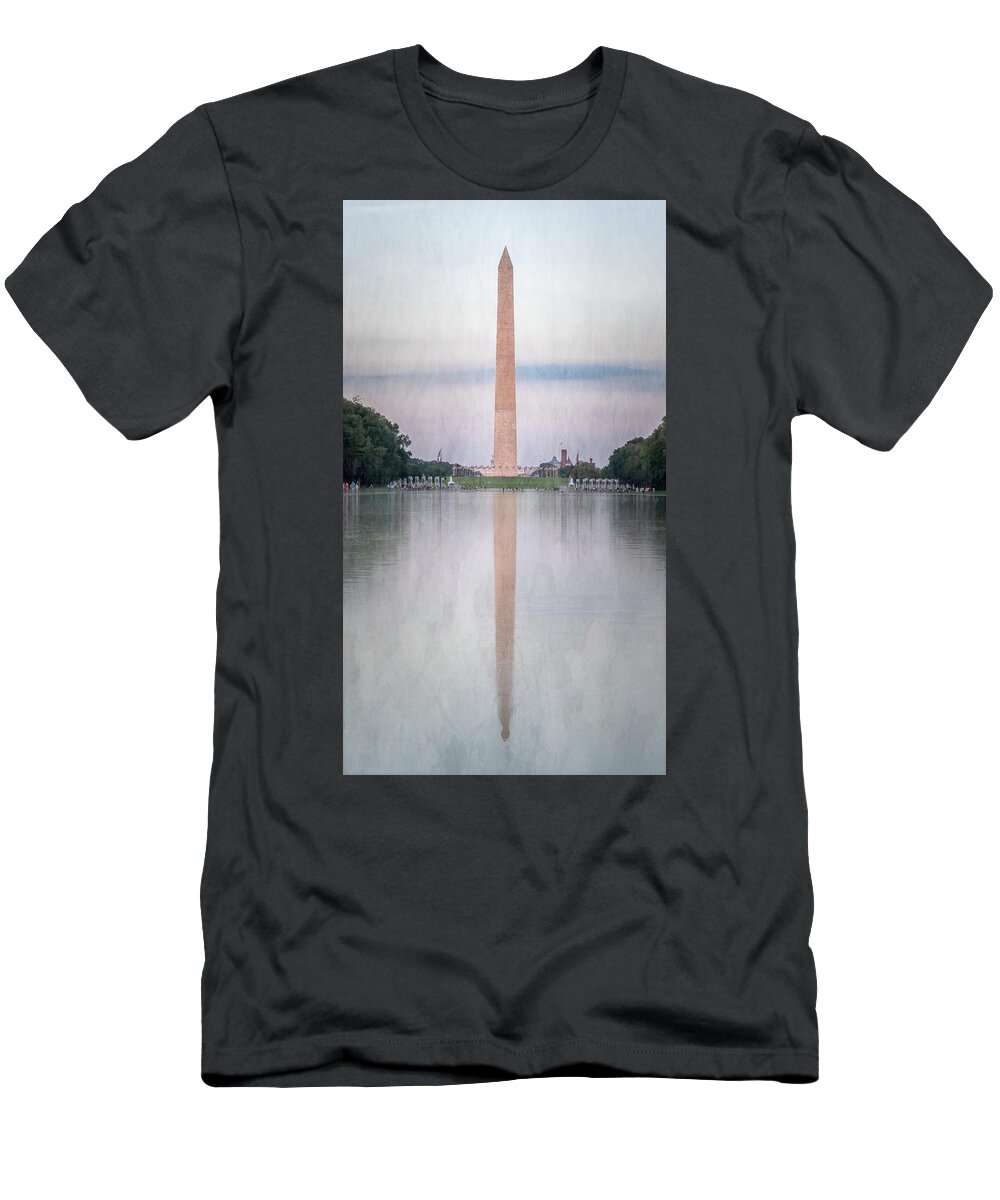 Washington T-Shirt featuring the photograph Washington Monument Washington DC Painterly by Joan Carroll