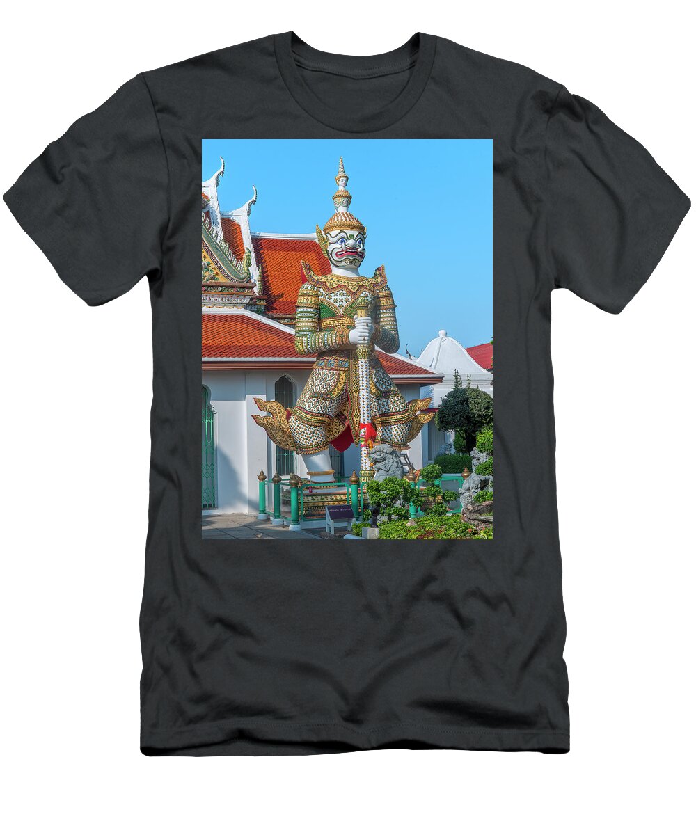 Scenic T-Shirt featuring the photograph Wat Arun Gateway to Phra Ubosot Guardian Giant or Yaksha DTHB2113 by Gerry Gantt