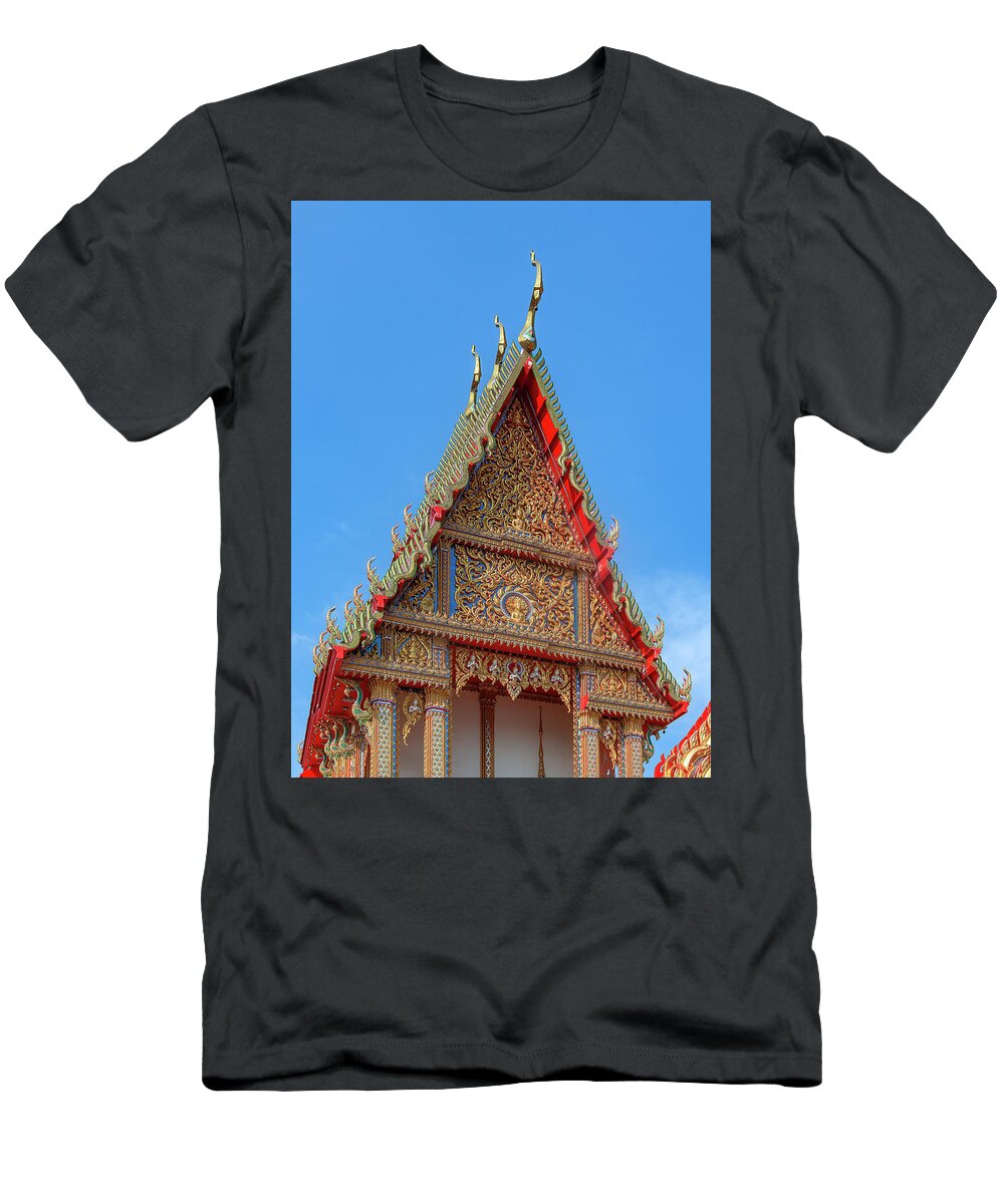 Scenic T-Shirt featuring the photograph Wat Nong Ja Bok Phra Ubosot Gable DTHNR0236 by Gerry Gantt