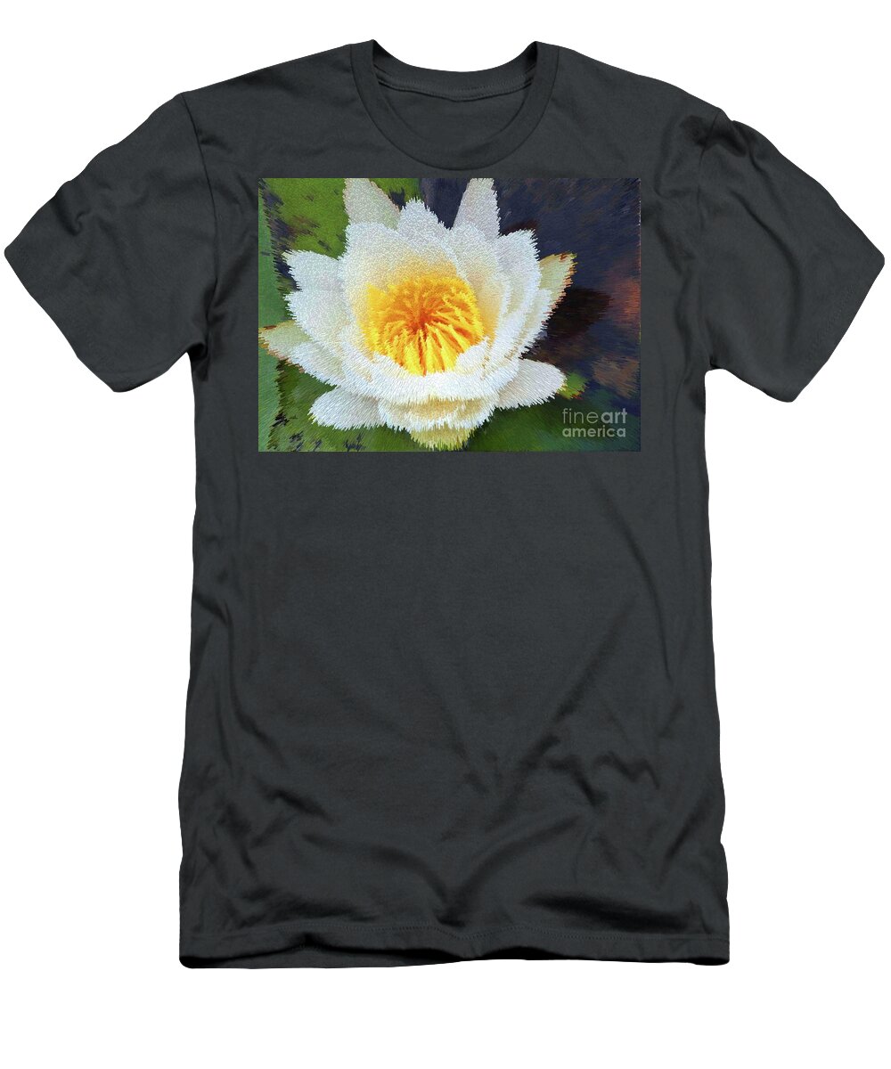 Water Lily T-Shirt featuring the digital art Water Lily by Patti Powers