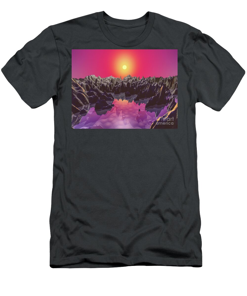 Water T-Shirt featuring the digital art Water On Mars by Phil Perkins