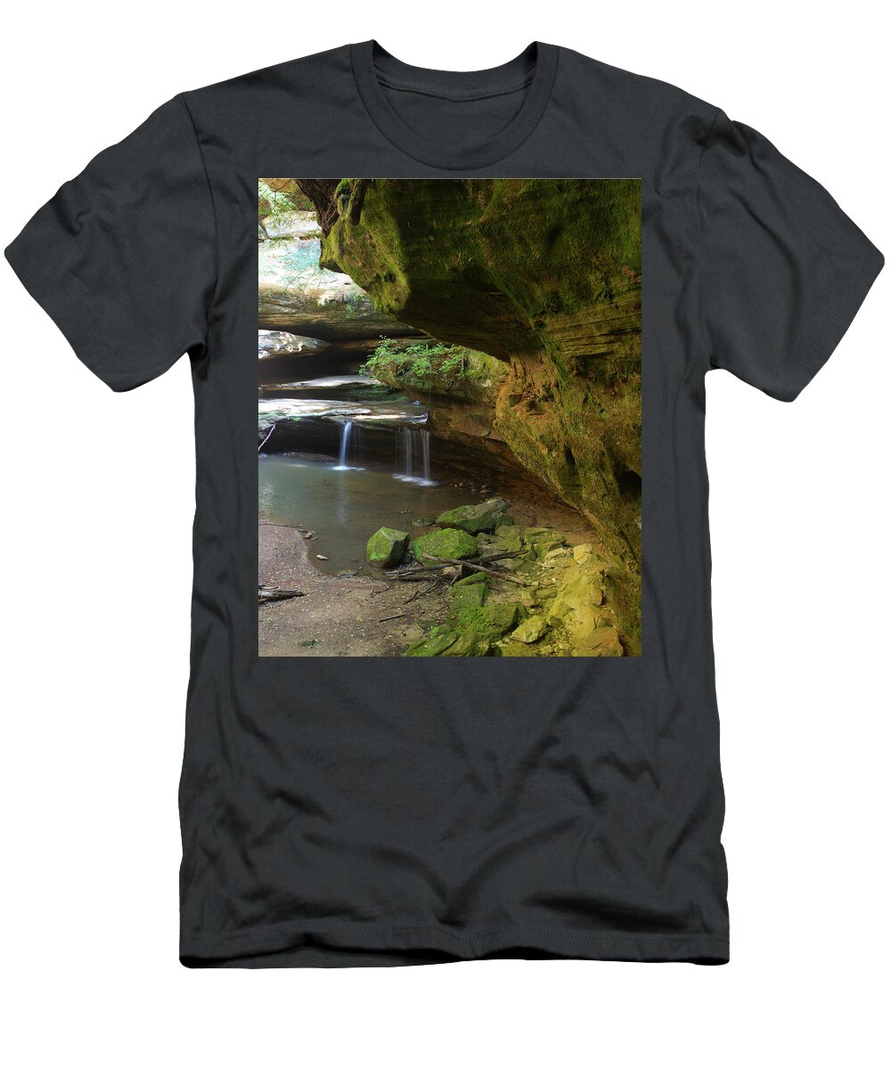 Waterfall T-Shirt featuring the photograph Waterfall at Old Man's Cave by Flinn Hackett