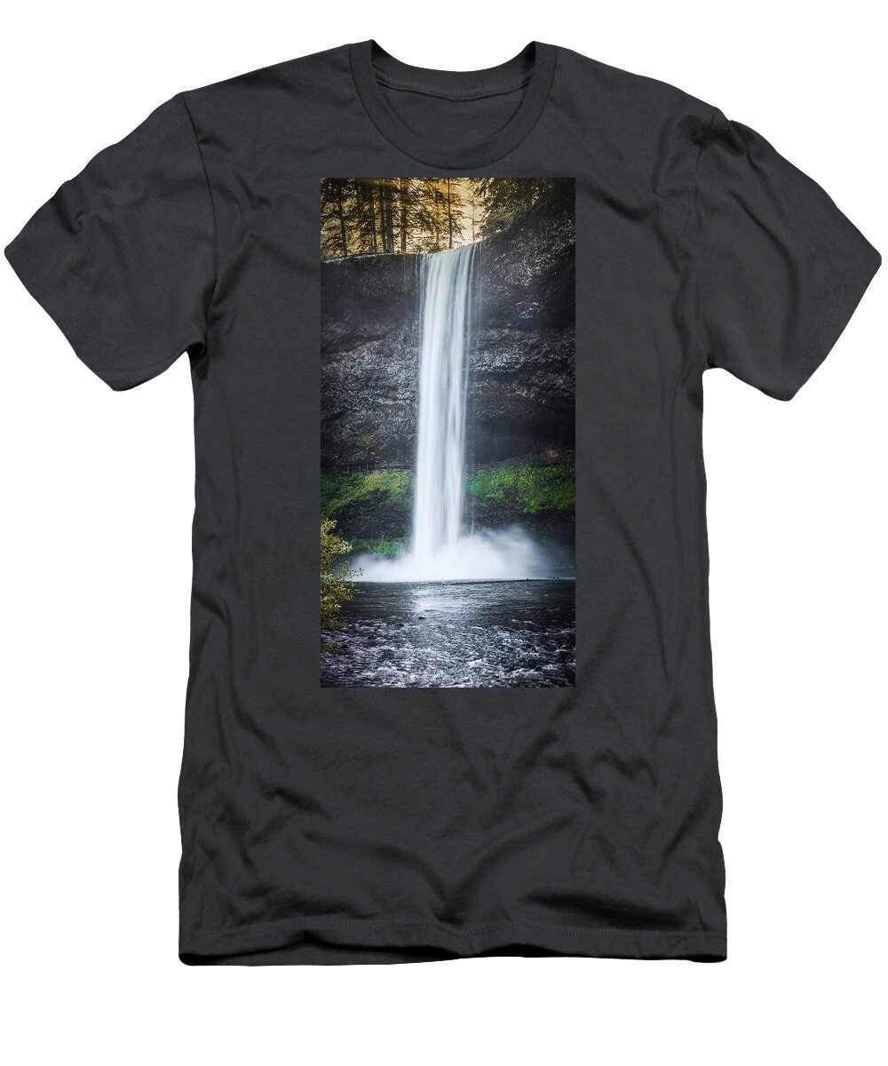 Forest T-Shirt featuring the photograph Waterfall G 1x2 by Ryan Weddle