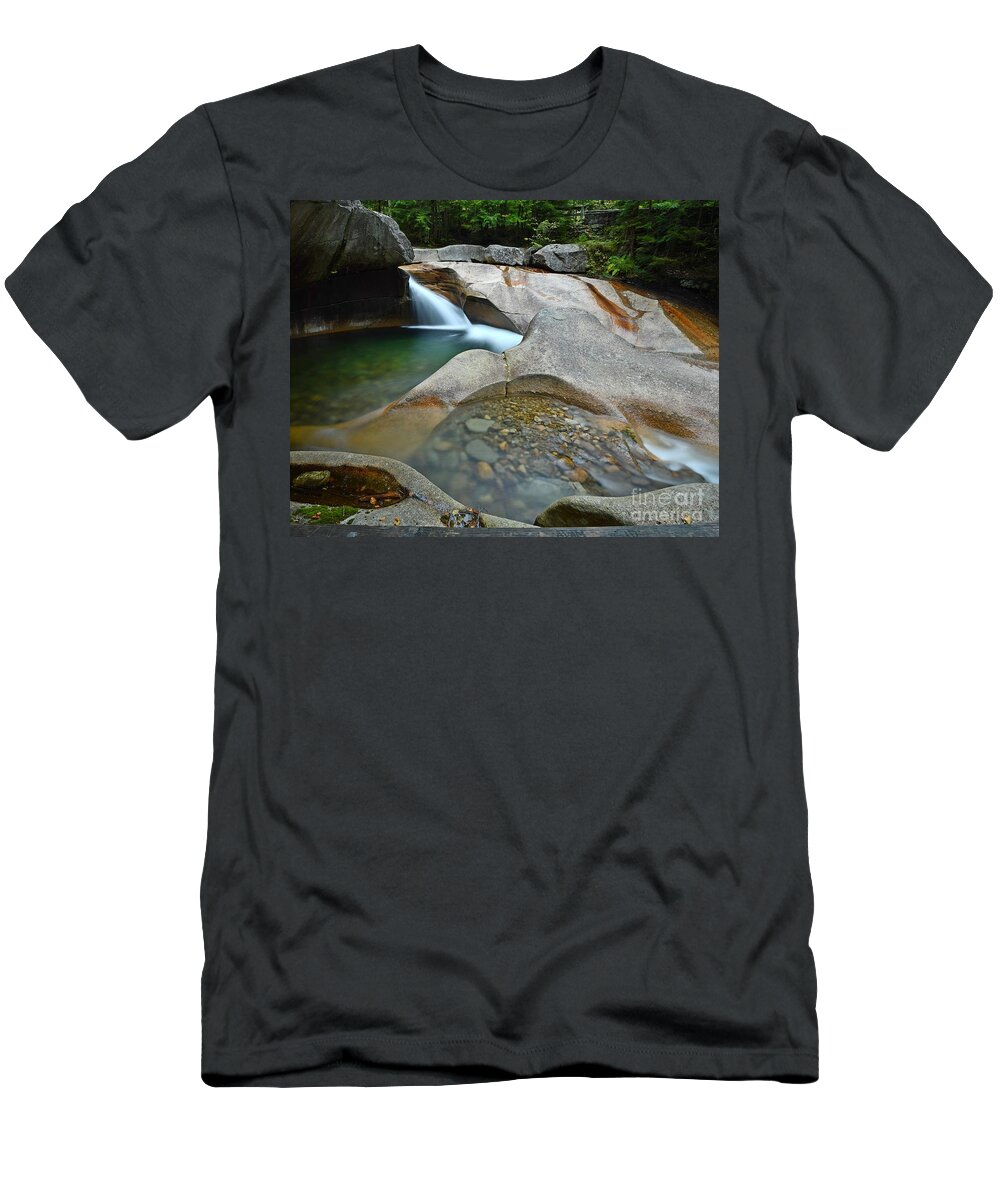 The Basin T-Shirt featuring the photograph Waterfalls at the Basin by Steve Brown